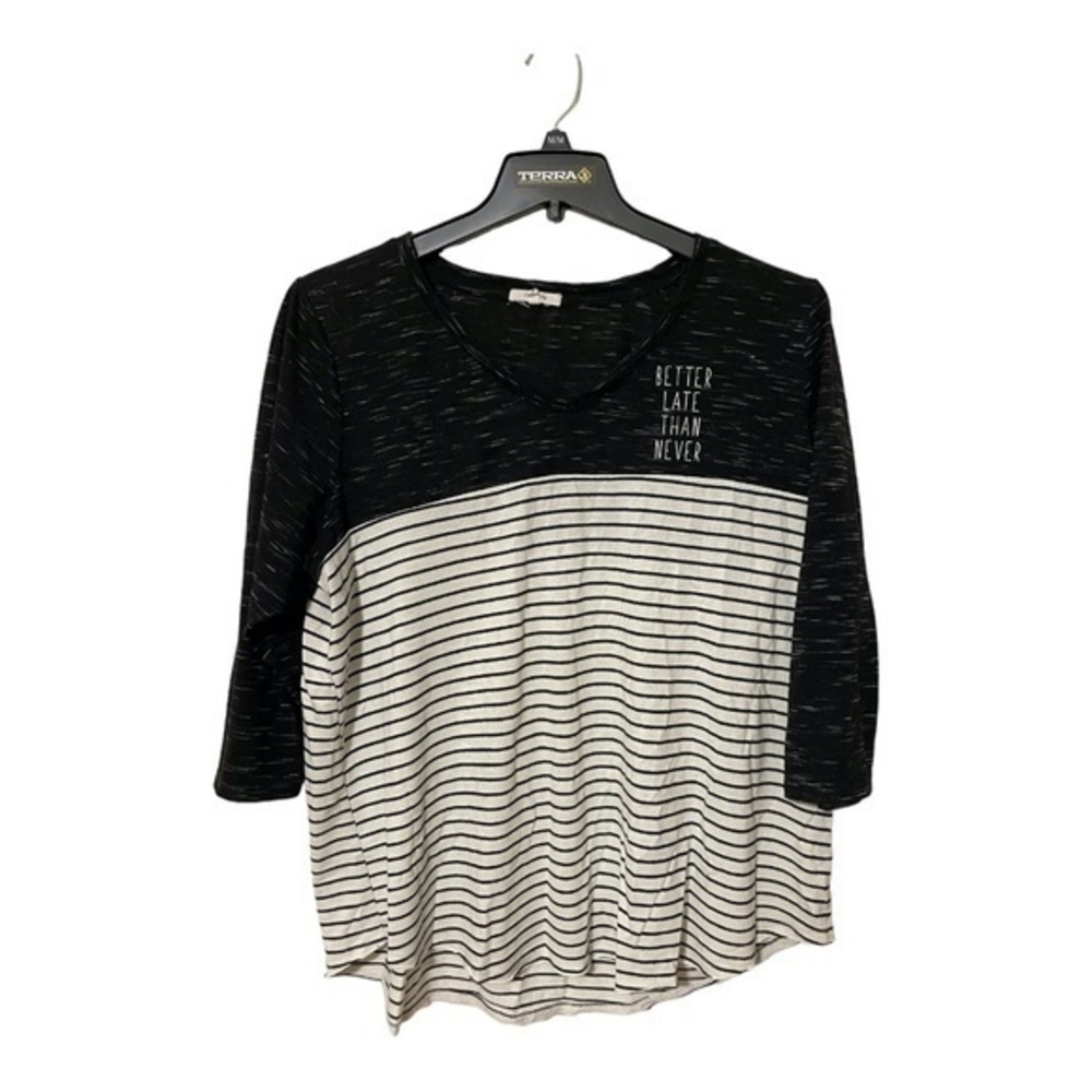 3/$25 Maurices Womens T-Shirt 3/4 Sleeve Graphic Soft Oversized Size 2X